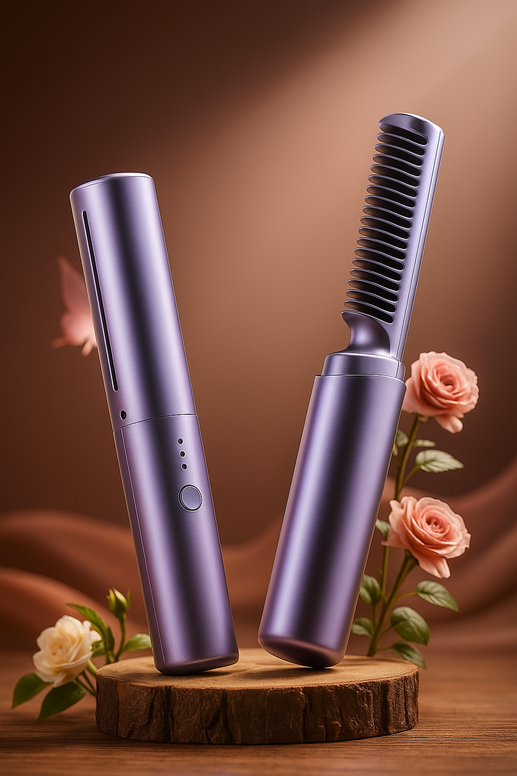 Menefix Cordless Mini Hair Straightener/Hot Comb – Rechargeable, Travel Size