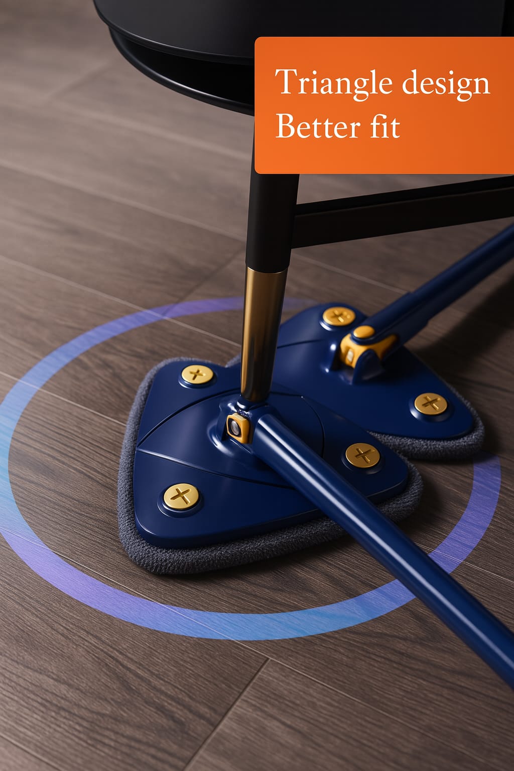 360° Triangle Spin Mop with Self-Wringing Handle | Multi-Surface Cleaning Mop for Home & Office