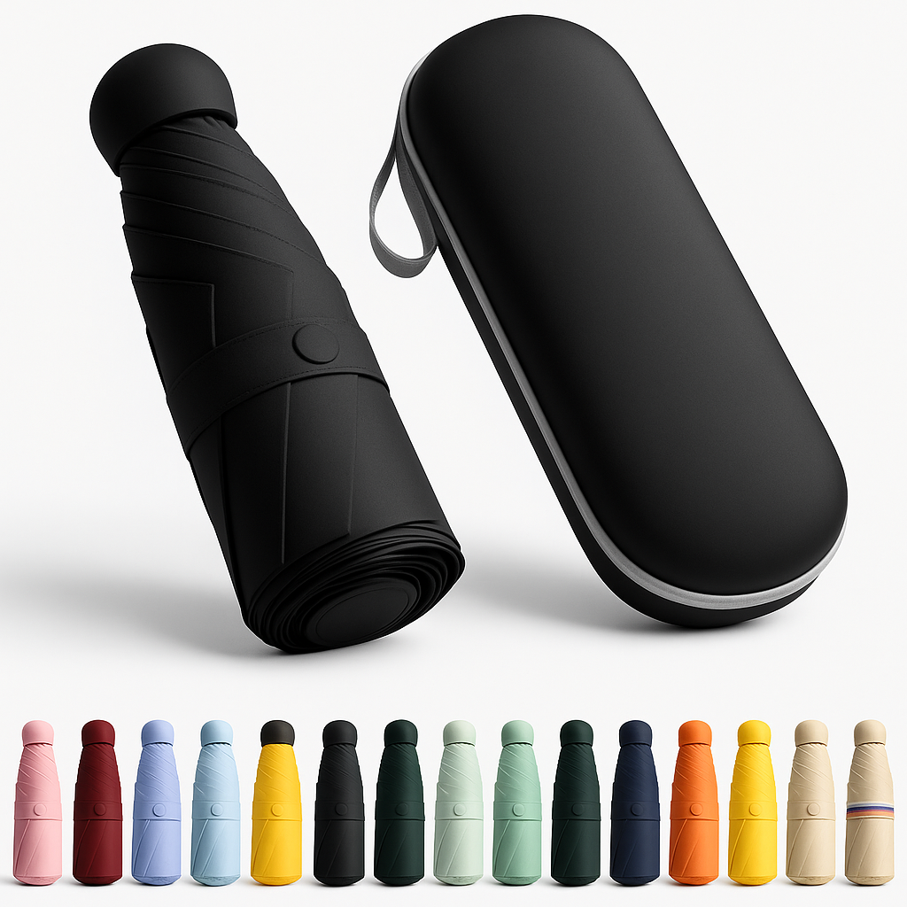 Mini Umbrella with Case for Men & Women (Manual Open)