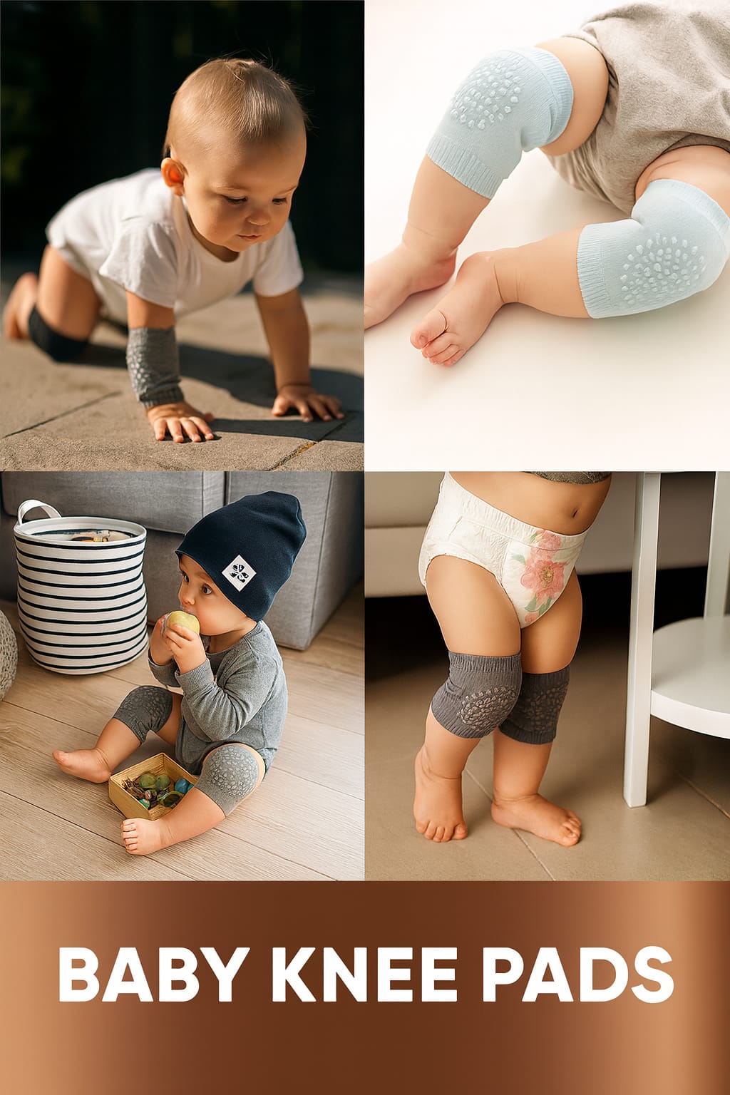 2 Pair Baby Knee Pads for Crawling Safety – Soft, Breathable & Non-Slip Protection for Infants & Toddlers