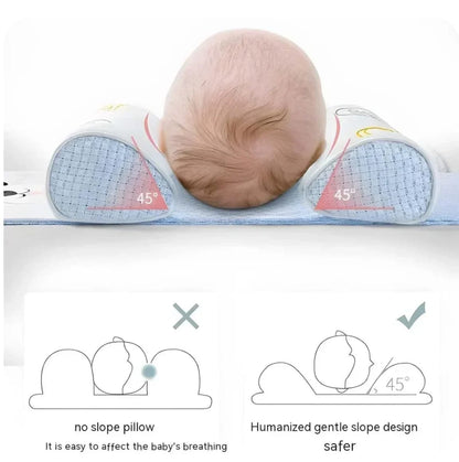 Baby Head Shaping Pillow for Newborns – Orthopedic Support, Anti-Flat Head Design, Soft Cotton, 0-12 Months (Assorted Colours)