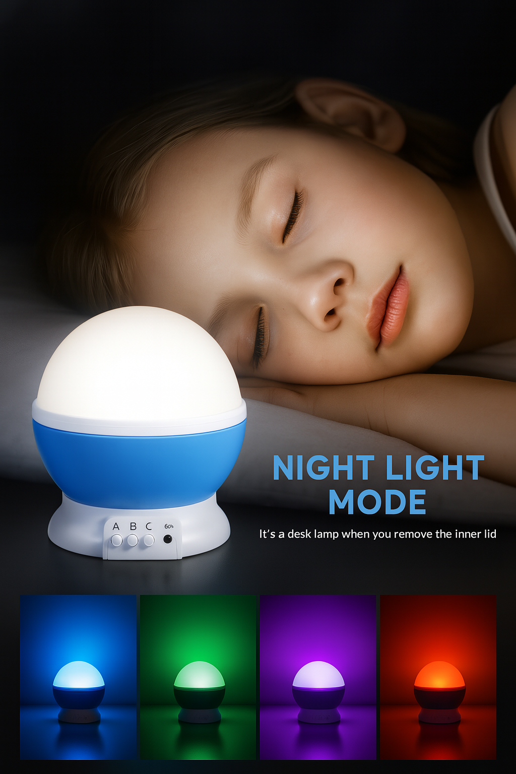 Starry Sky Galaxy Projector – 360° Night Light Lamp