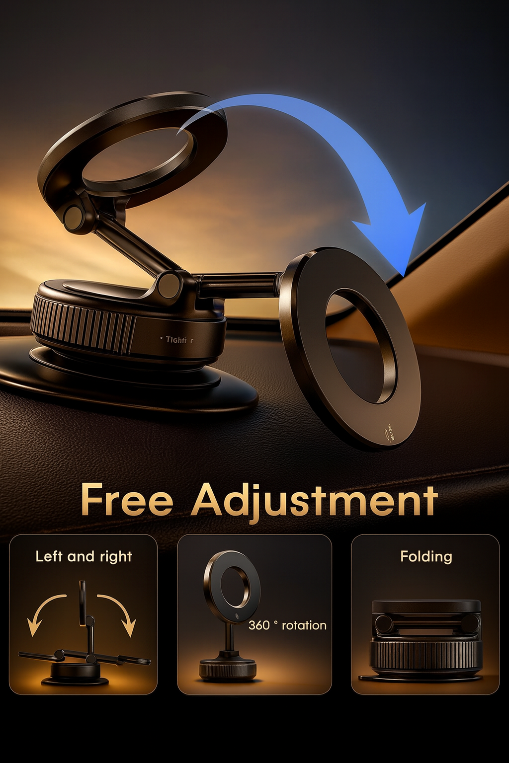 INICIO Magnetic Car Phone Holder | 360° Rotation Suction Mount
