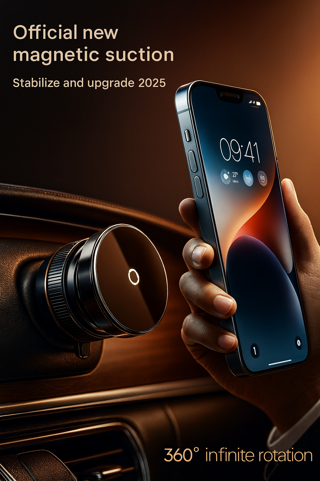INICIO Magnetic Car Phone Holder | 360° Rotation Suction Mount