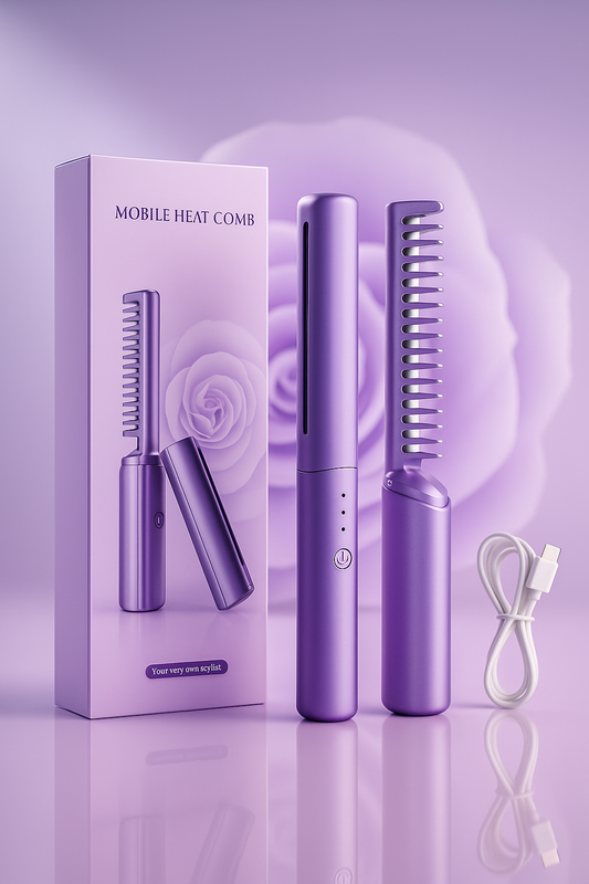 Menefix Cordless Mini Hair Straightener/Hot Comb – Rechargeable, Travel Size