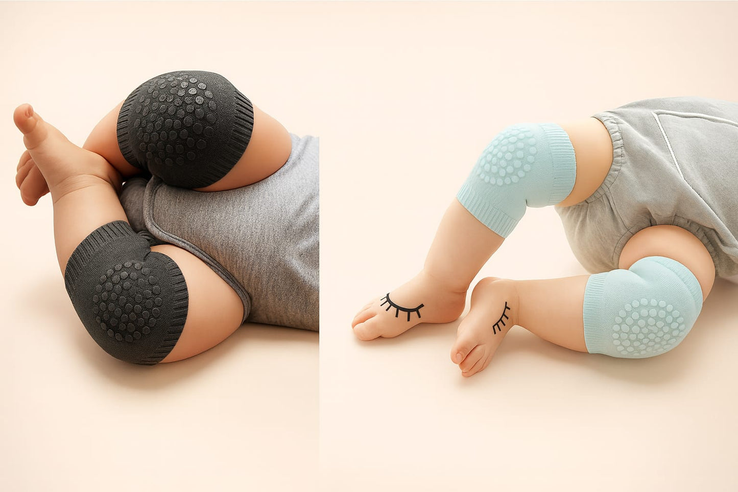 2 Pair Baby Knee Pads for Crawling Safety – Soft, Breathable & Non-Slip Protection for Infants & Toddlers